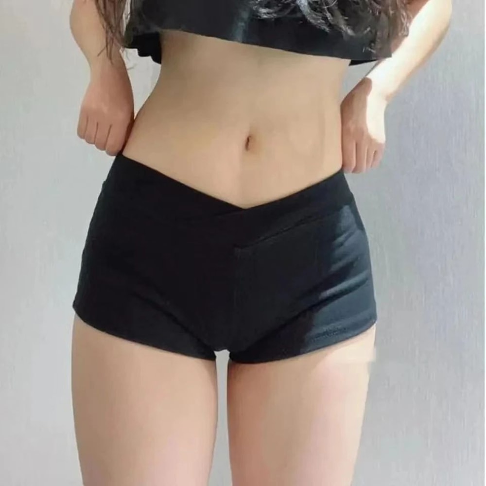 Women Ultra Short Black Fitness Running Shorts 3