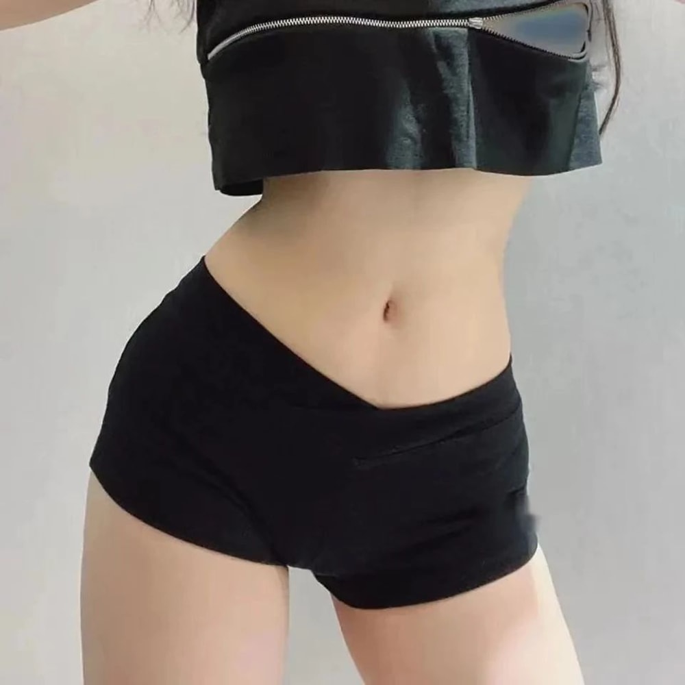 Women Ultra Short Black Fitness Running Shorts 4