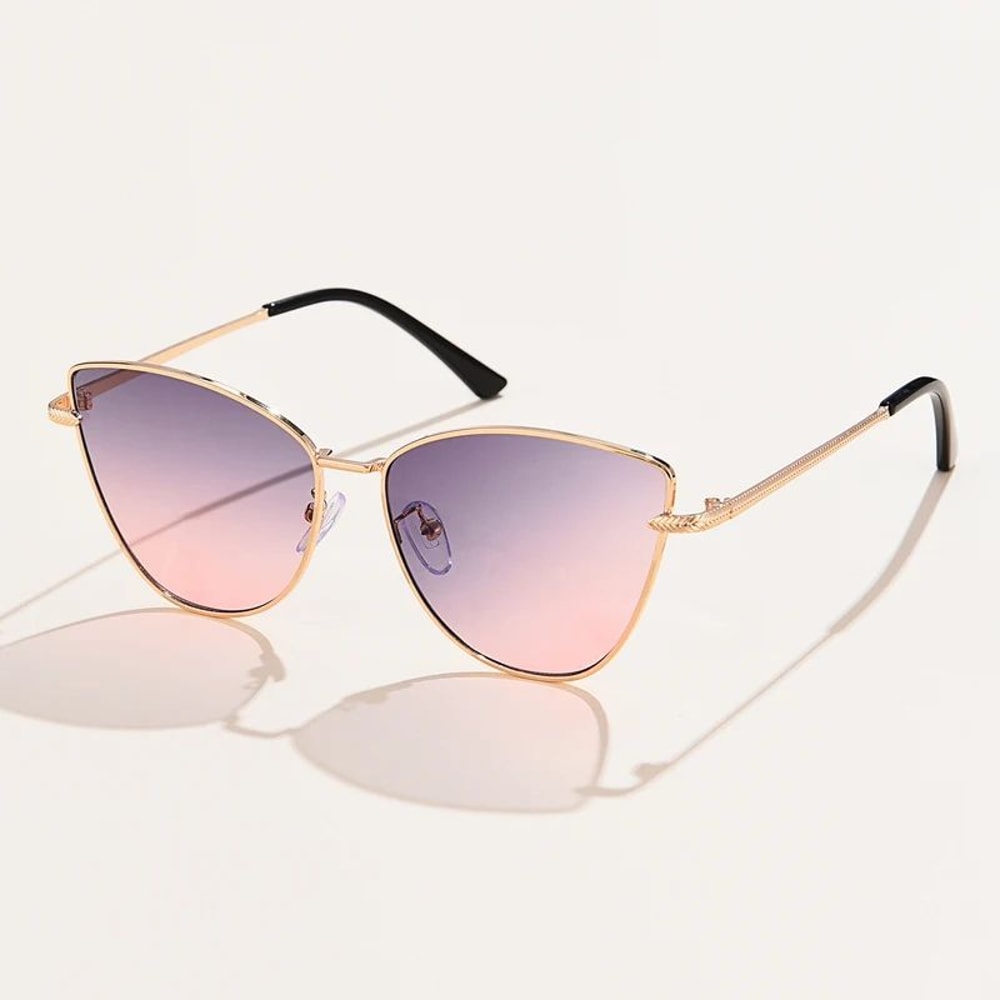 Women Cat Eye Metal Frame UV400 Fashion Sunglasses 4