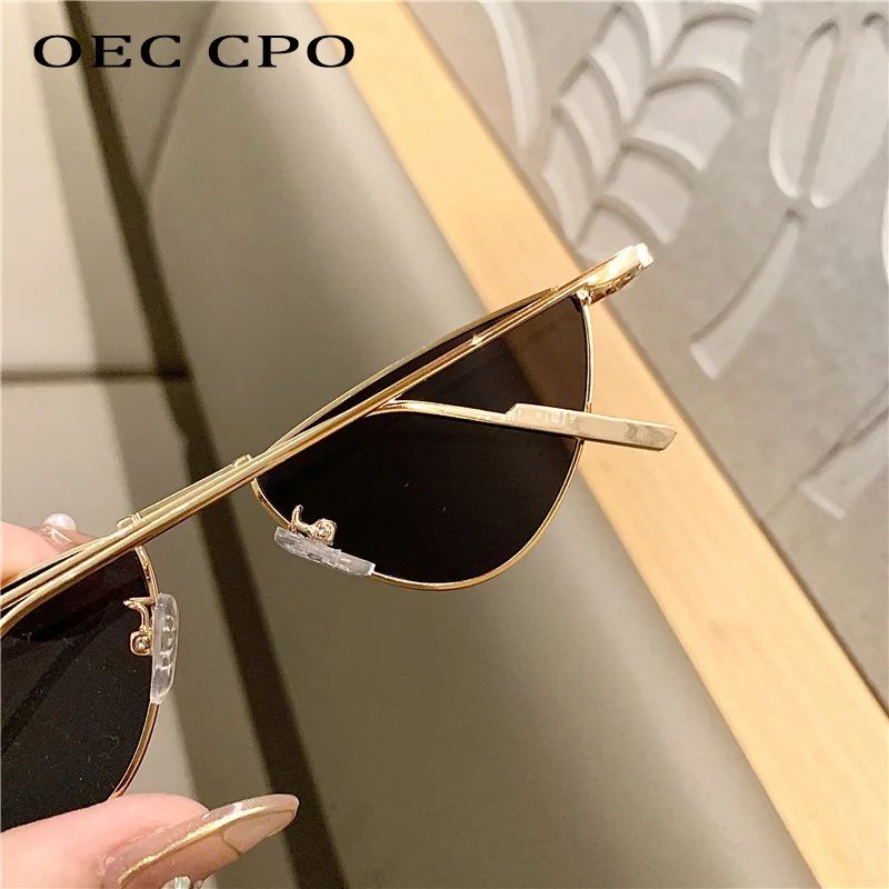 Women Small Cat Eye Metal UV400 Fashion Sunglasses 4