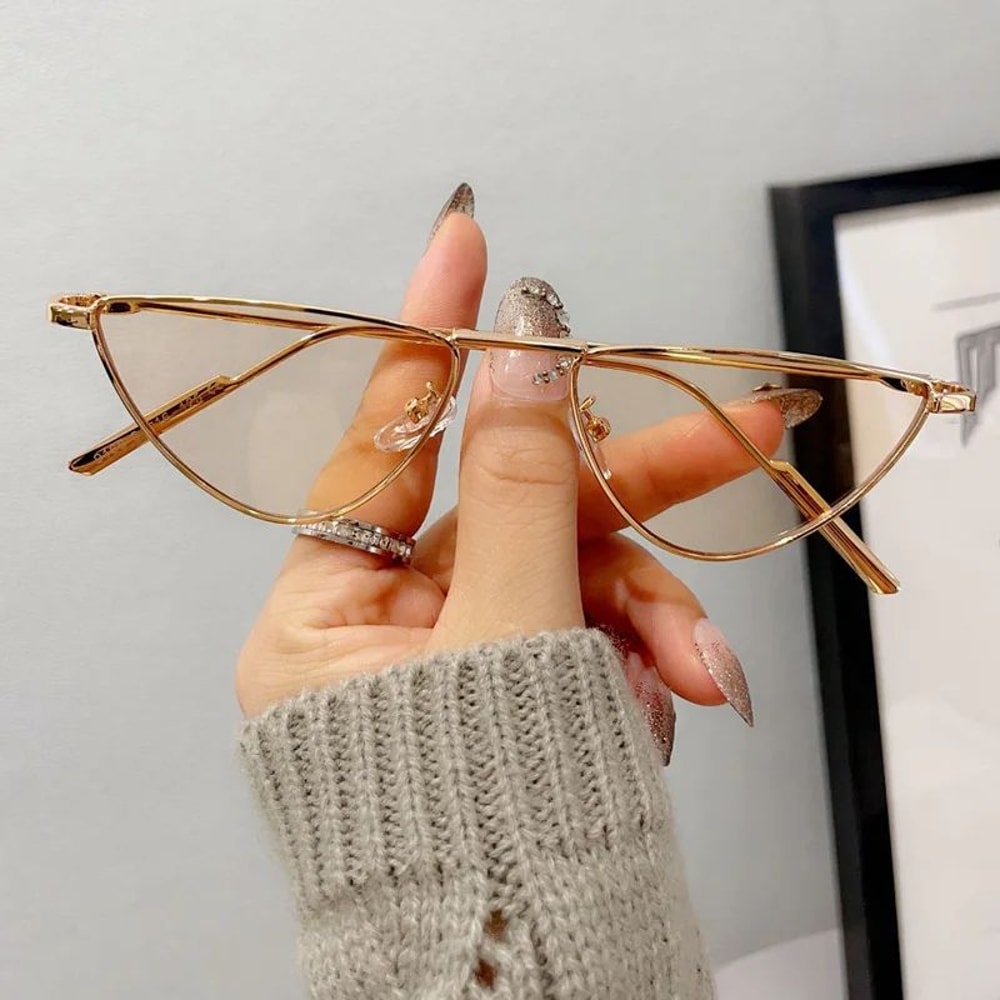 Women Small Cat Eye Metal UV400 Fashion Sunglasses 11