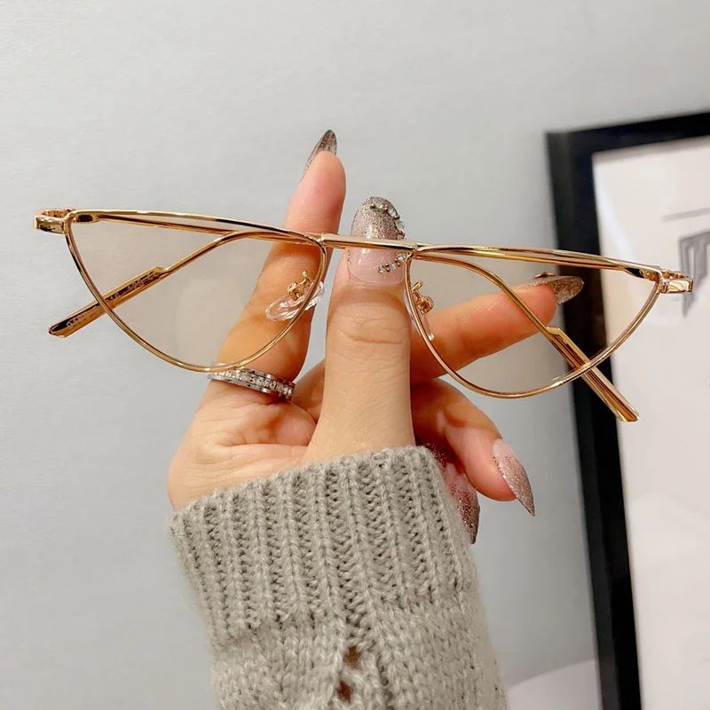 Women Small Cat Eye Metal UV400 Fashion Sunglasses 11