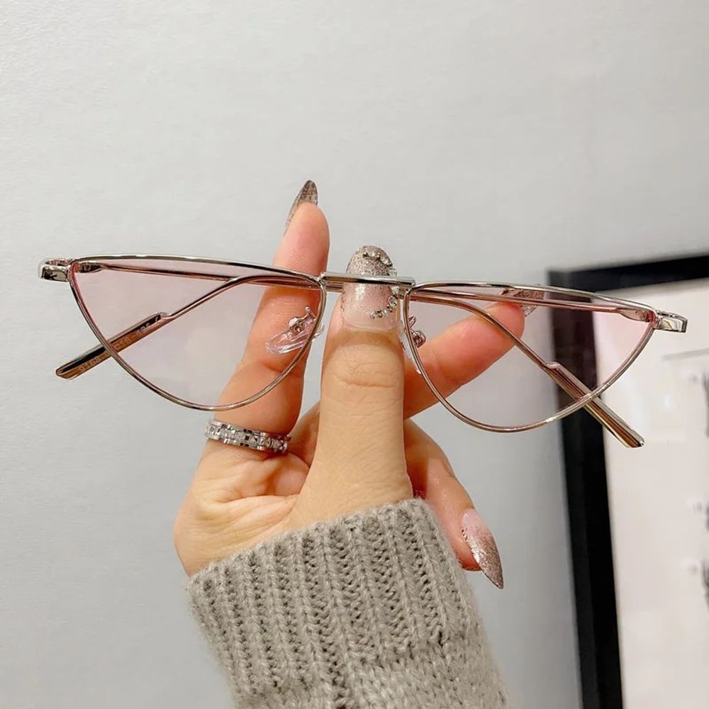 Women Small Cat Eye Metal UV400 Fashion Sunglasses 13