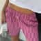 Women High Waist Vintage Striped Casual Summer Shorts 9