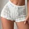 Women Hollow Knit Drawstring Beach Bikini Shorts 0