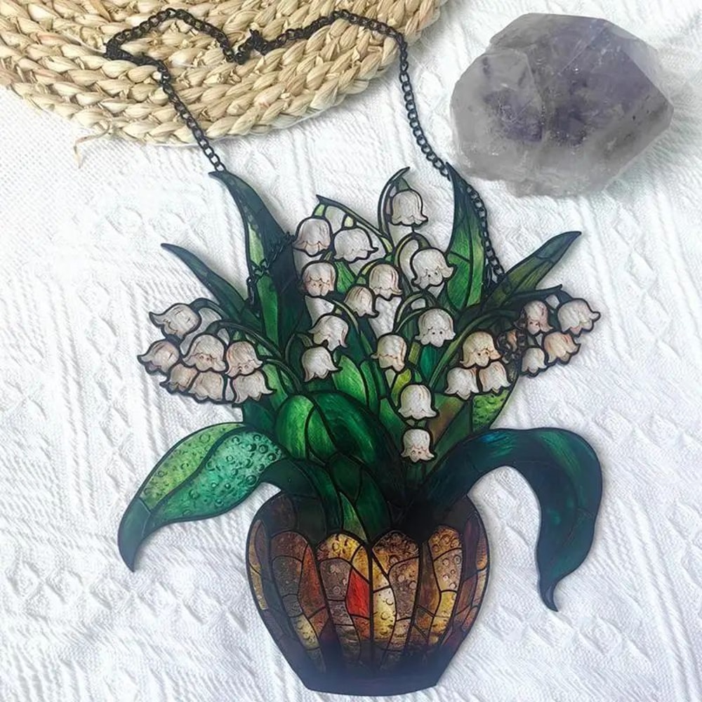 Lily Of The Valley Flower Sun Catcher Window Hanging Decor 1