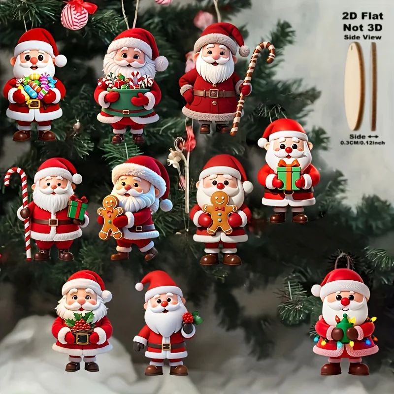 Christmas Wooden Gingerbread Man Tree Hanging Ornaments Set 0