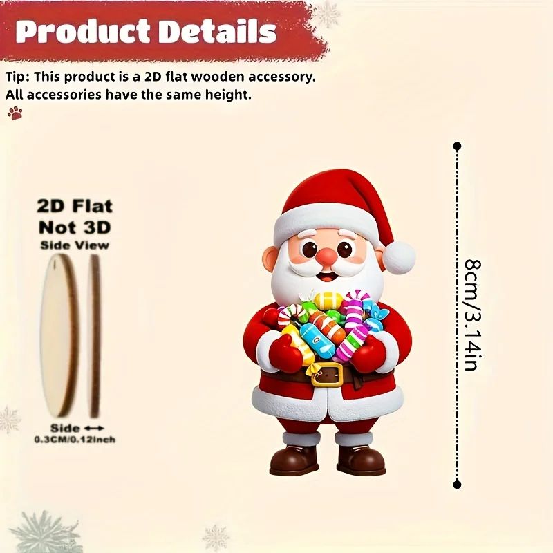 Christmas Wooden Gingerbread Man Tree Hanging Ornaments Set 1