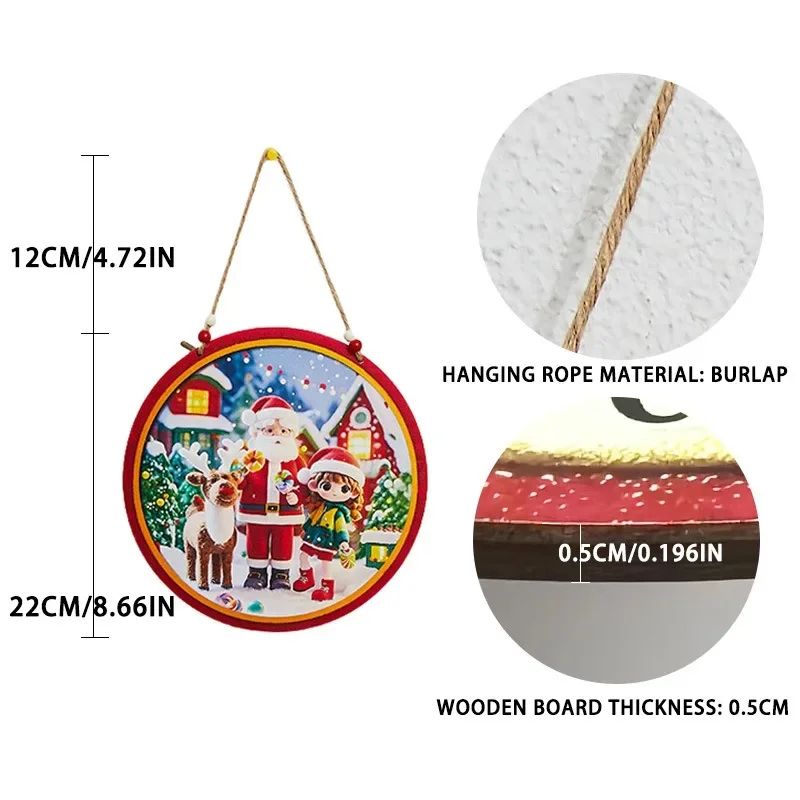 Christmas Wooden Hanging Ornament Merry Christmas Tree Pendant 3