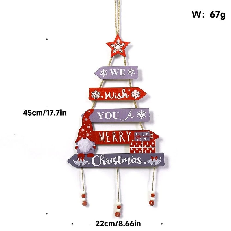 Christmas Wooden Hanging Ornament Merry Christmas Tree Pendant 8