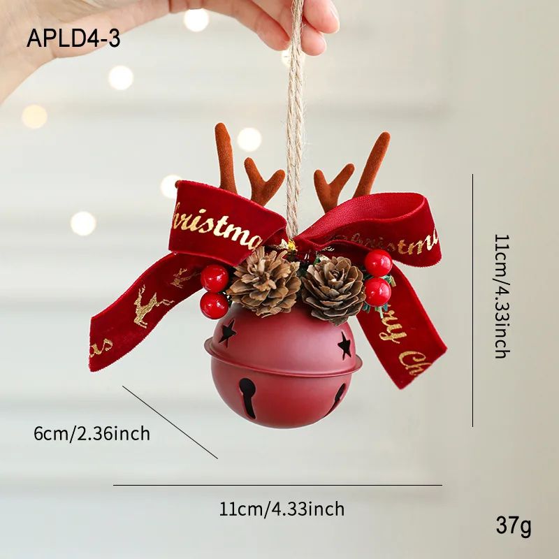 Christmas Bell Antlers Pinecone Hanging Ornament Decor 14