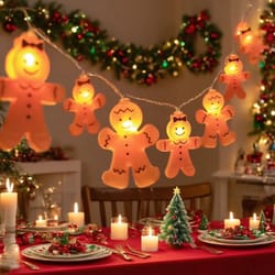 led gingerbread man christmas string light decoration
