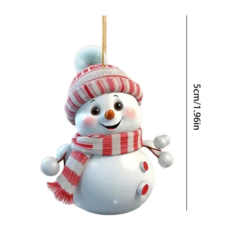 5pcs Acrylic Snowman Christmas Tree Hanging Ornaments 6
