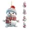 5pcs Acrylic Snowman Christmas Tree Hanging Ornaments 13