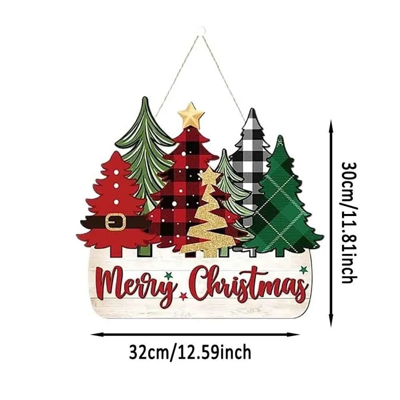 Wooden Santa Merry Christmas Wall Hanging Decoration 5