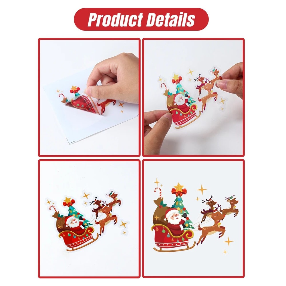 4pcs Santa Reindeer Christmas Light Switch Wall Stickers 9