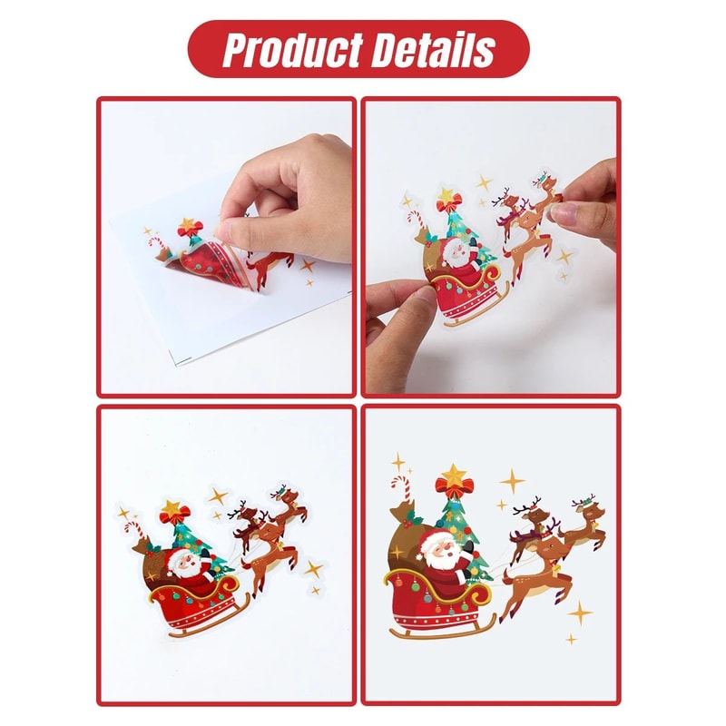 4pcs Santa Reindeer Christmas Light Switch Wall Stickers 9