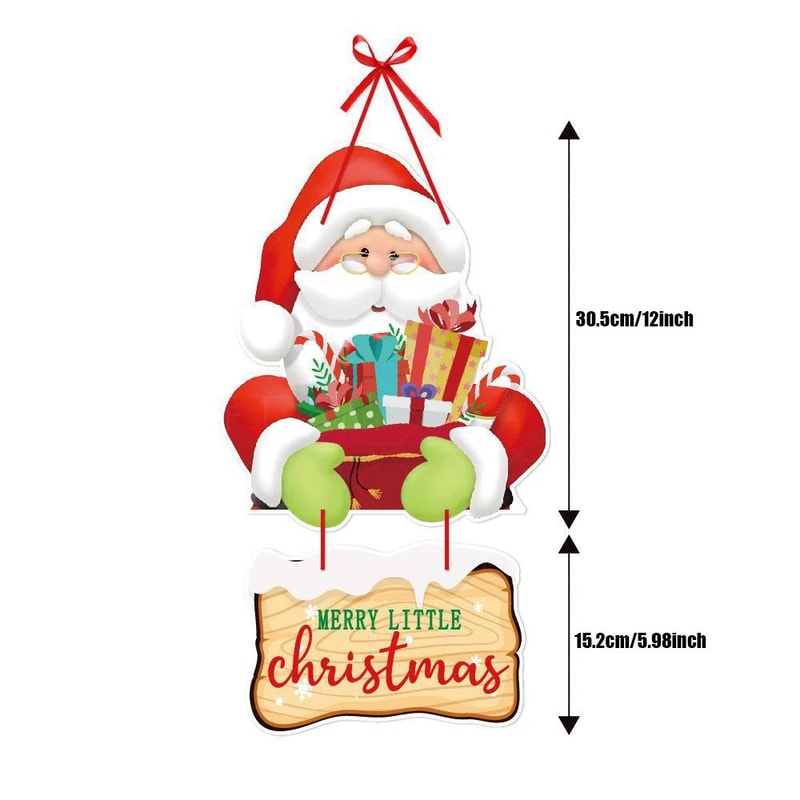 Christmas Door Hanging Paper Banner Santa Snowman Car Decor 6