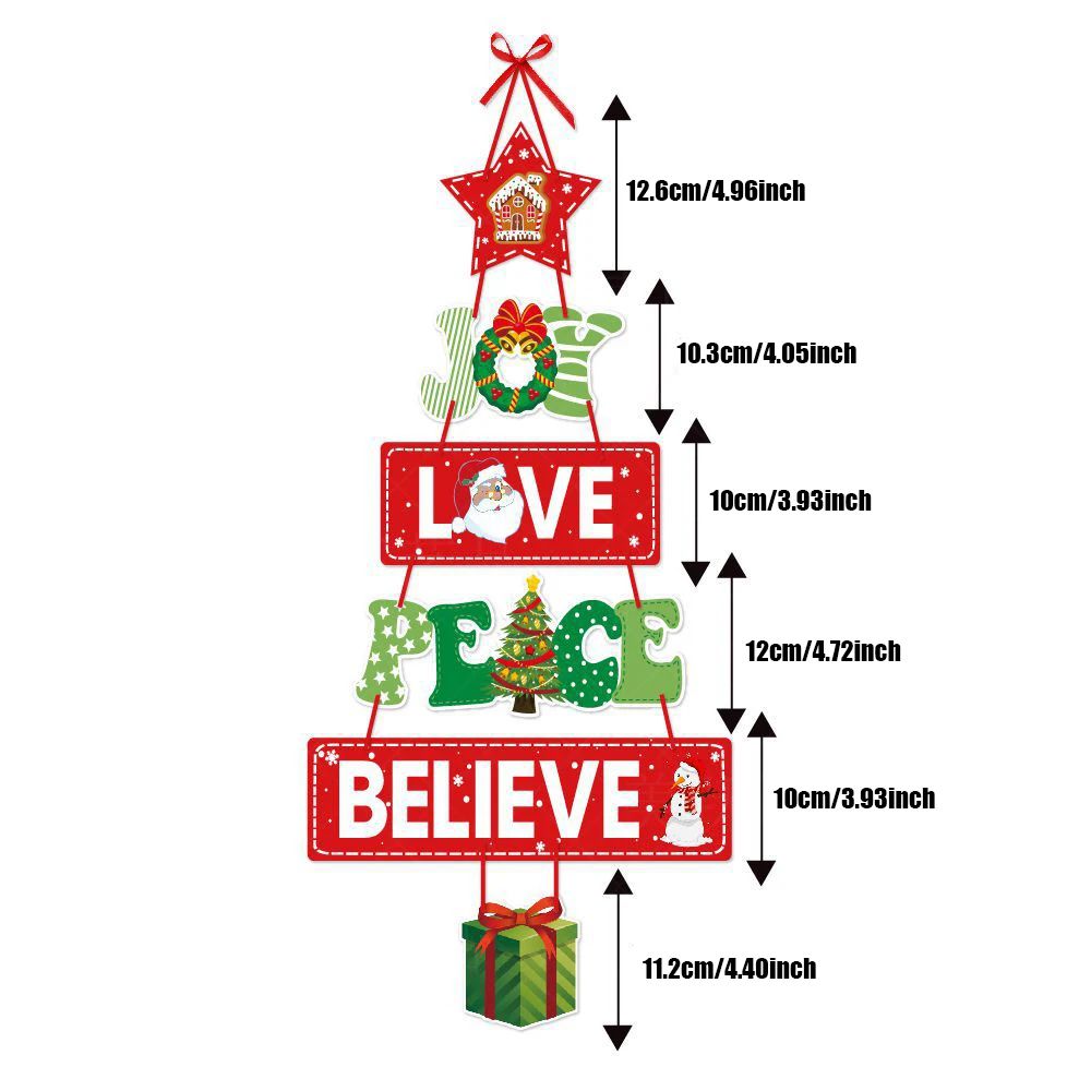 Christmas Door Hanging Paper Banner Santa Snowman Car Decor 9