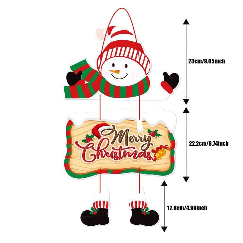 Christmas Door Hanging Paper Banner Santa Snowman Car Decor 11