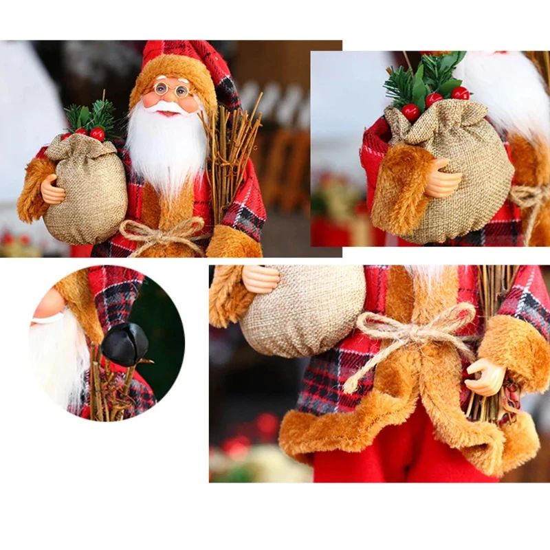 30cm Santa Claus Plush Doll Christmas Decoration 1