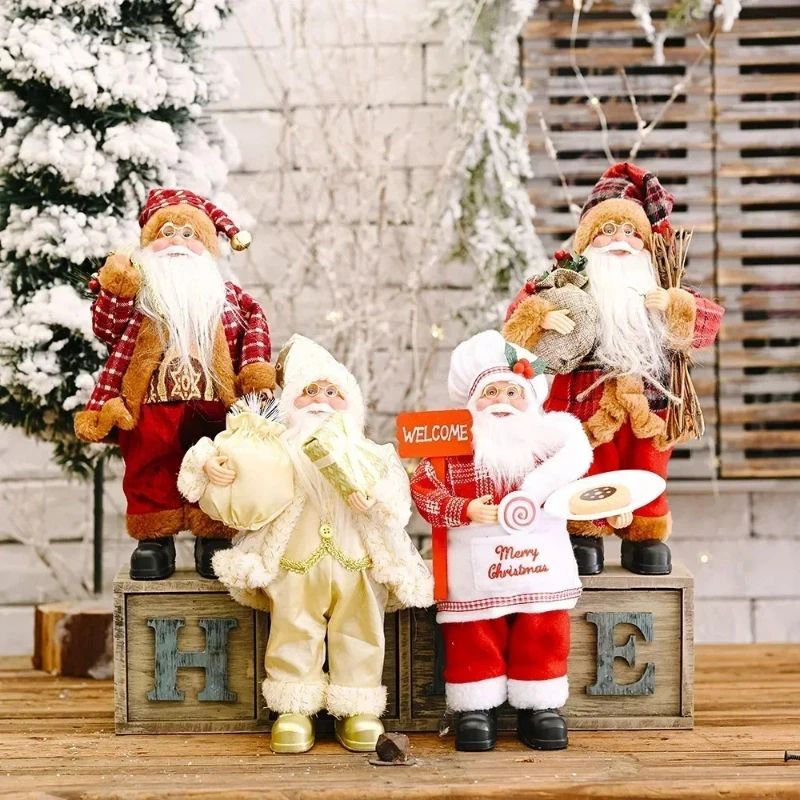 30cm Santa Claus Plush Doll Christmas Decoration 7