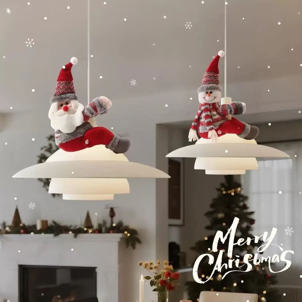 Santa Claus Christmas Curtain Window Pendant Light Decoration 0