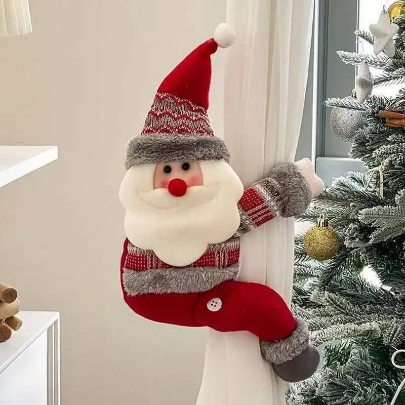 Santa Claus Christmas Curtain Window Pendant Light Decoration 4