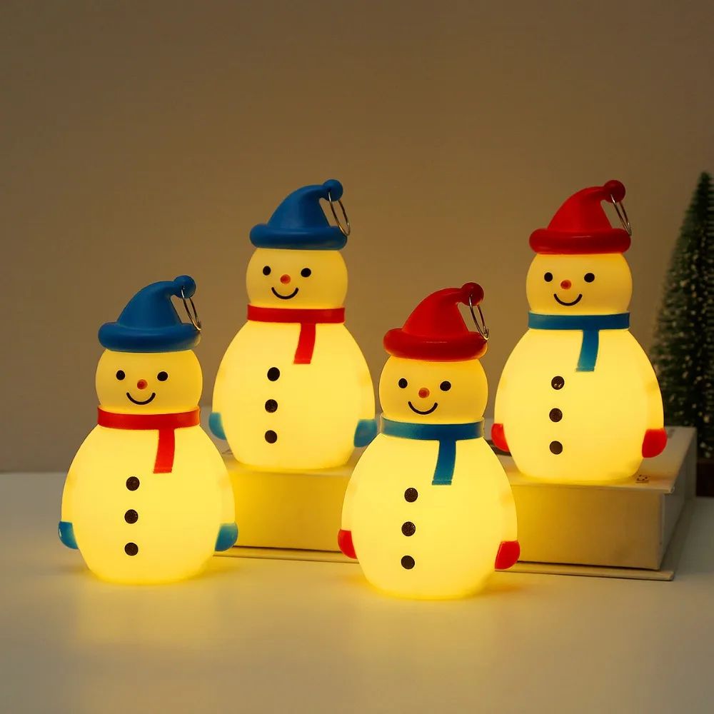Cute LED Glowing Snowman Christmas Tree Hanging Ornament 0