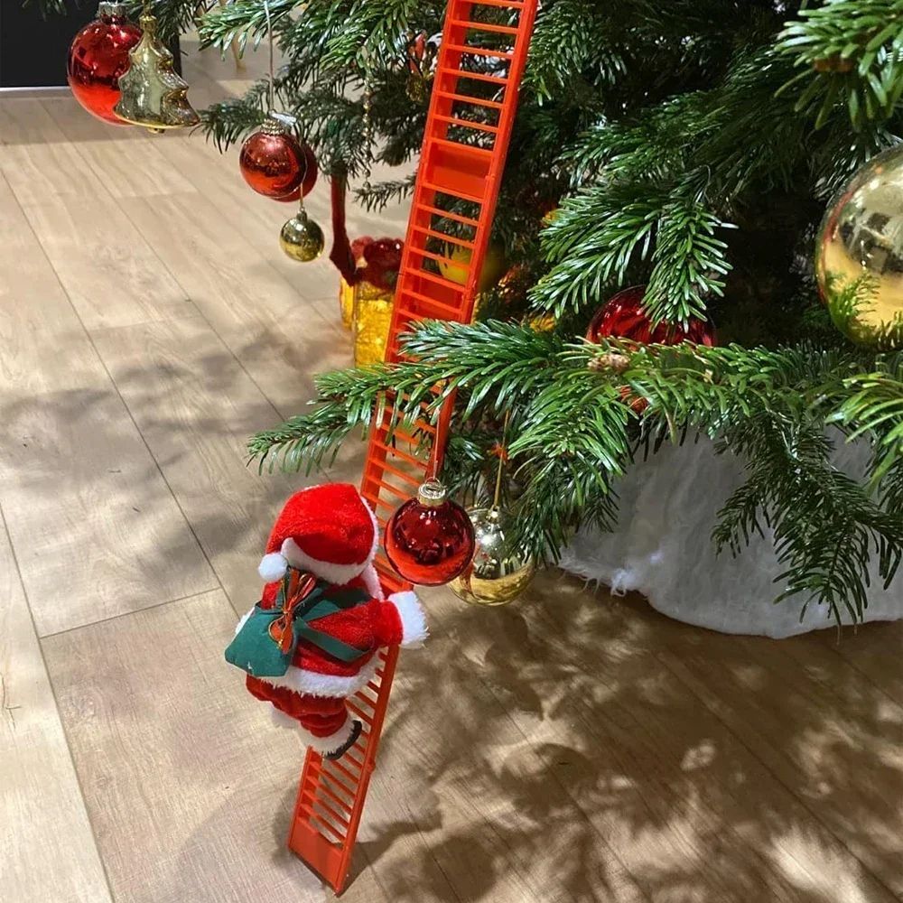 Electric Climbing Santa Ladder Musical Christmas Decoration 0