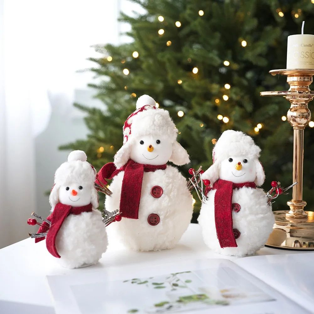 Cute Plush Knitted Snowman Christmas Hanging Ornament 3