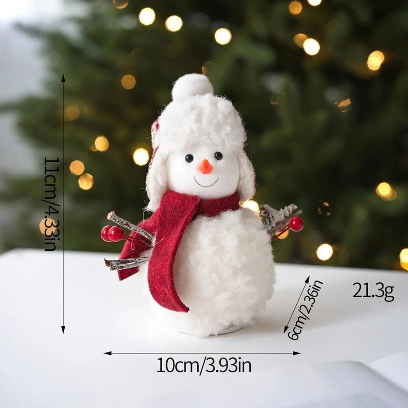 Cute Plush Knitted Snowman Christmas Hanging Ornament 4