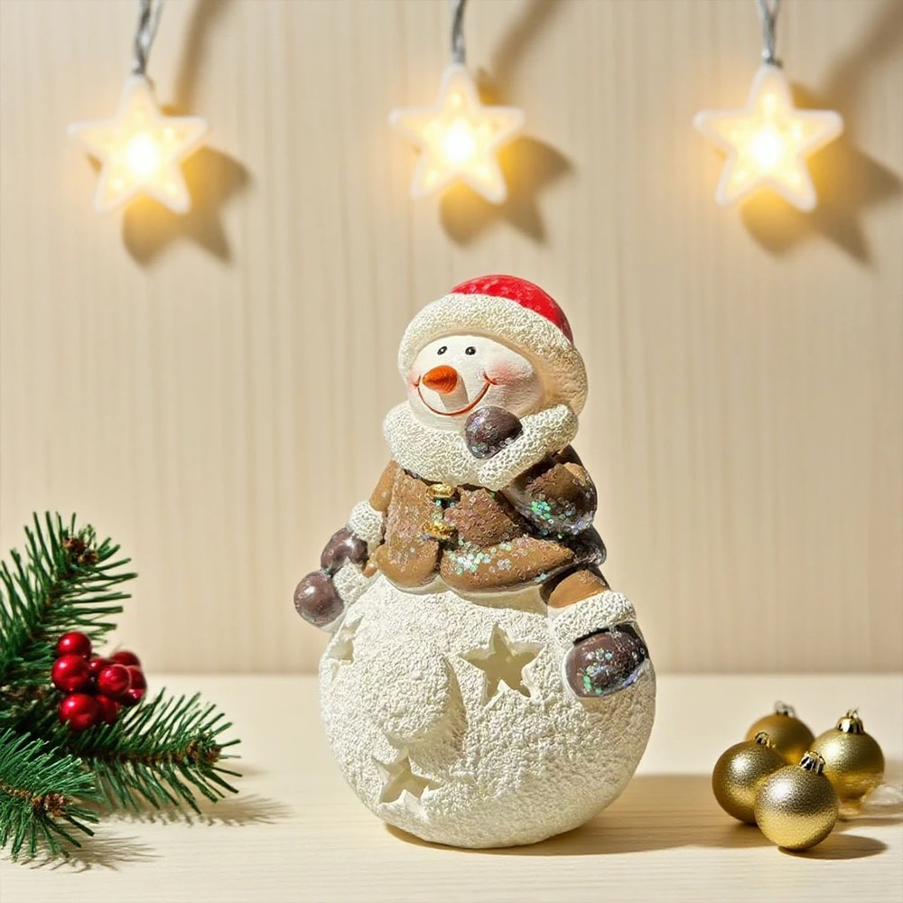 Cute Snowman Christmas Table Decoration Mini Scene Ornament 4