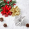 Glitter Artificial Poinsettia Christmas Tree Flower Ornaments 1