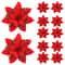 Glitter Artificial Poinsettia Christmas Tree Flower Ornaments 7