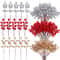 Artificial Red Holly Berry Stems For Christmas Tree And Wreath Decor 6