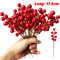 Artificial Red Holly Berry Stems For Christmas Tree And Wreath Decor 18
