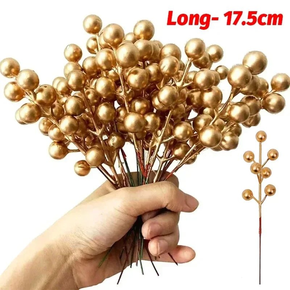 Artificial Red Holly Berry Stems For Christmas Tree And Wreath Decor 19