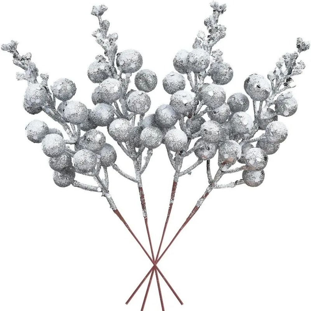 Artificial Red Snow Berry Bouquet Christmas Tree Decoration 6
