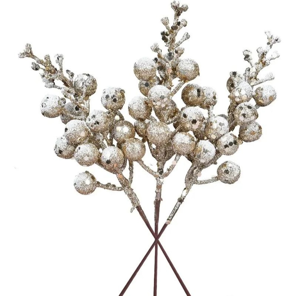 Artificial Red Snow Berry Bouquet Christmas Tree Decoration 7