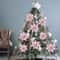 Glitter Pink Christmas Poinsettia Flower Ornaments For Tree Decor 3