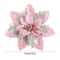 Glitter Pink Christmas Poinsettia Flower Ornaments For Tree Decor 6