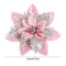 Glitter Pink Christmas Poinsettia Flower Ornaments For Tree Decor 6