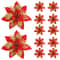 Glitter Pink Christmas Poinsettia Flower Ornaments For Tree Decor 11