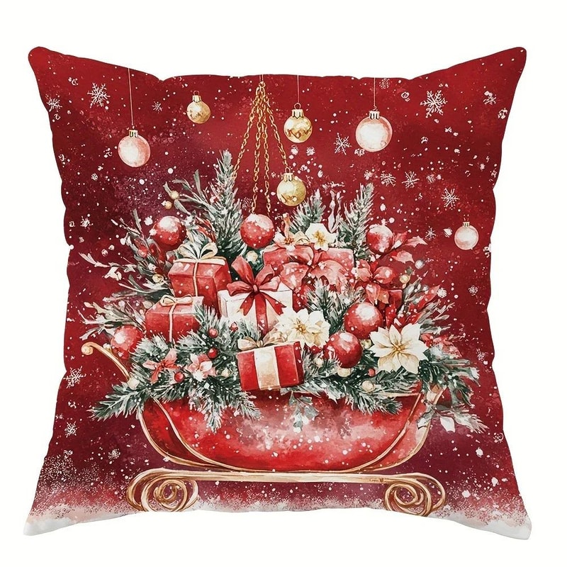 Christmas Santa Snowman Pillow Cover For Sofa And Home Decor 11