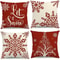 Red Snowflake Christmas Tree Pillow Cover For Sofa Decor 0