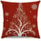 Red Snowflake Christmas Tree Pillow Cover For Sofa Decor 6