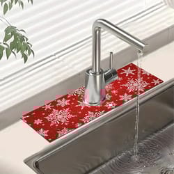christmas kitchen sink faucet absorbent mat