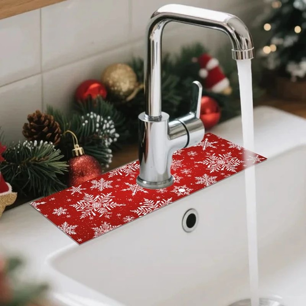 Christmas Kitchen Sink Faucet Absorbent Mat 2