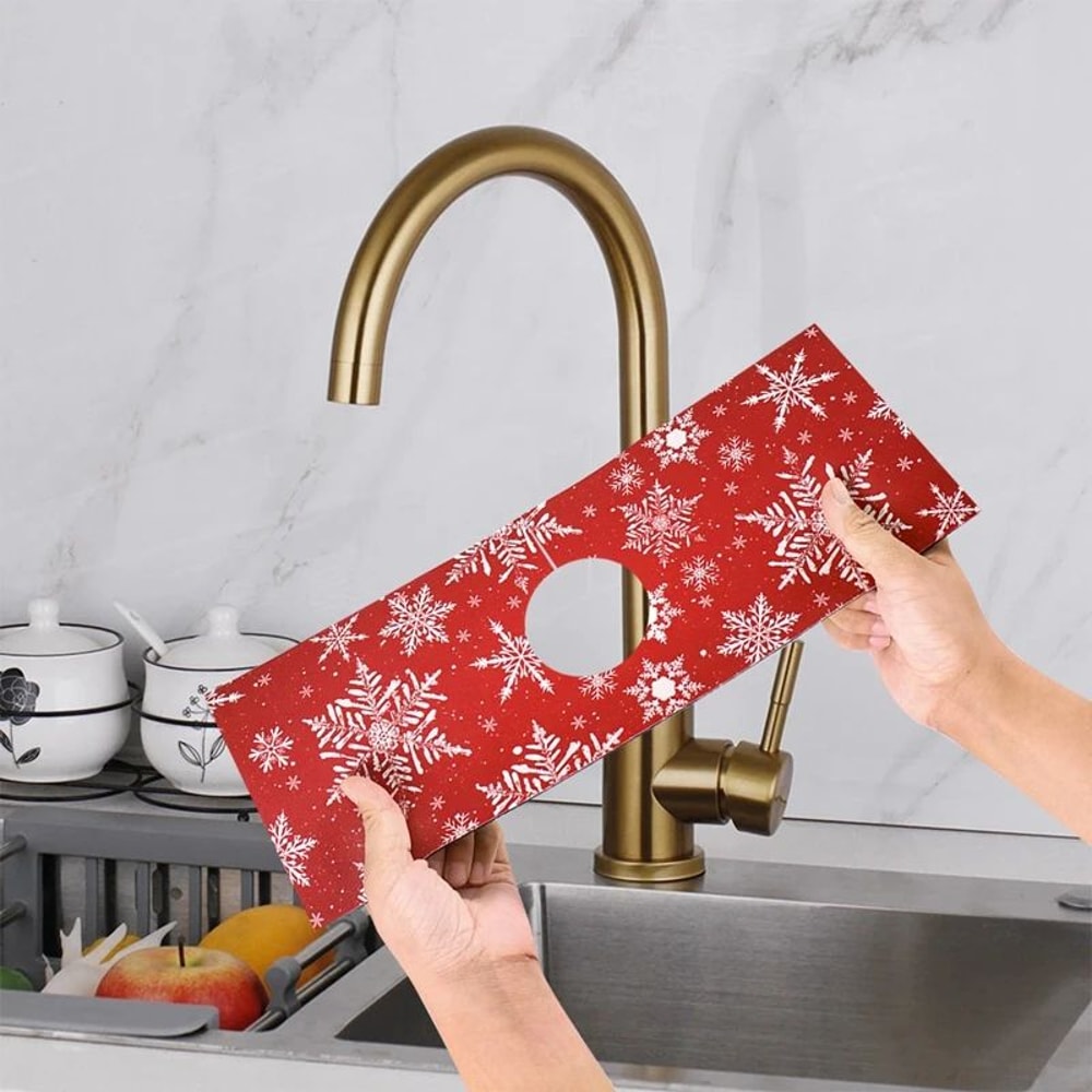 Christmas Kitchen Sink Faucet Absorbent Mat 4